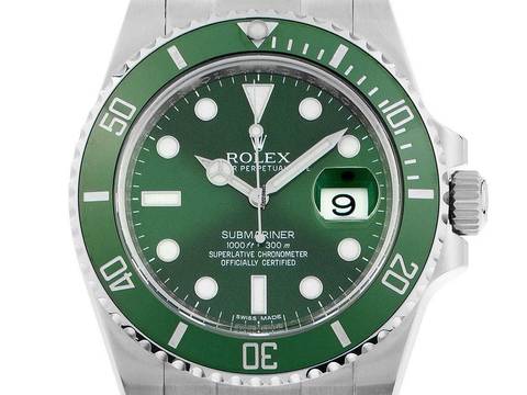  Rolex Submariner Date LV Hulk Ref.116610LV 2016 LC 100 Full Set wie Neu Vintage 