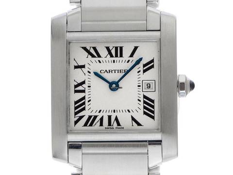 Cartier Tank Française MM Medium Modell Ref.2465 2007 original Box sehr gut Vintage 