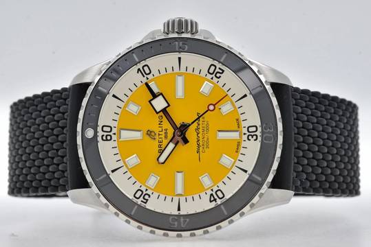  Breitling Superocean 42 A17375 Yellow Rubber Strap 
