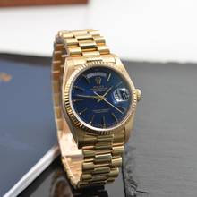 Thumbnail von Rolex Day-Date 36 18038 President Soleil blue dial yellow gold 18KT Full Set