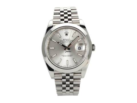 Rolex Datejust 41 Ref. 126300 Edelstahl Silber Index Jubile-Band 
