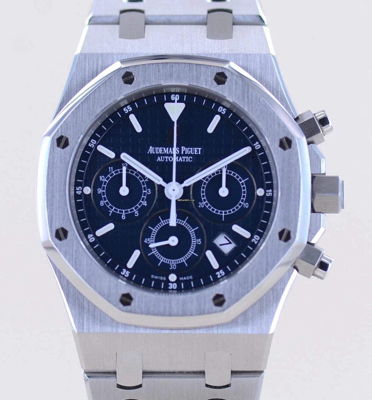 Audemars Piguet Royal Oak Chronograph Stahl blue Dial Automatik 39mm rar TOP B+P