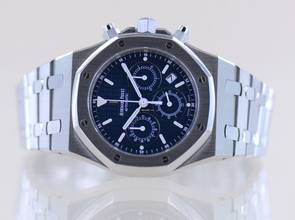 Thumbnail von Audemars Piguet Royal Oak Chronograph Stahl blue Dial Automatik 39mm rar TOP B+P