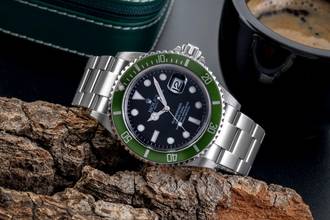 Thumbnail von Rolex Submariner Date Kermit Flat Four Automatik Herrenuhr Ref. 16610LV F-Serie
