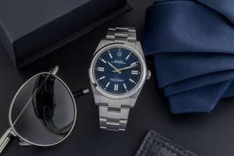 Thumbnail von Rolex Oyster Perpetual 41 Blue Dial Stahl Automatik Herren Ref. 124300 B&P 2021
