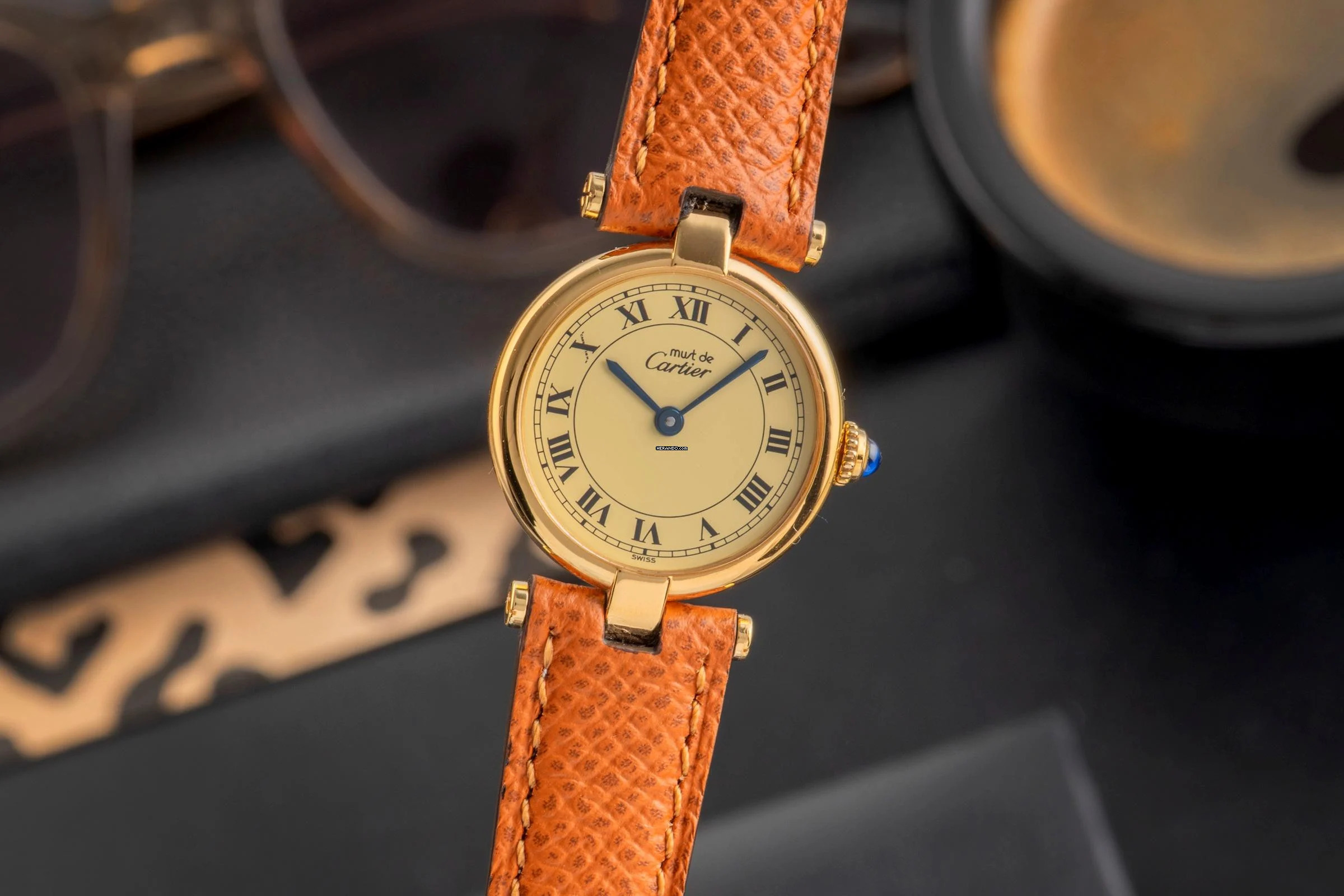 Cartier Vendome LC PM Vermeil 925 Silber Ivory Dial Damenuhr Ref. 84978213