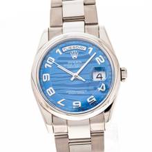 Thumbnail von Rolex Day-Date 36 Whitegold – Blue Waves Dial – 118209 – like NEW – 2004 Full Set