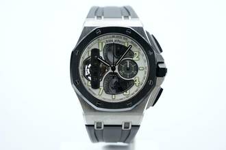Thumbnail von Audemars Piguet Royal Oak Offshore Tourbillon Chronograph Titanium - LIMITED TO 15 Pc. - With Box And Papers 26387.IO.OO.D002CA.01