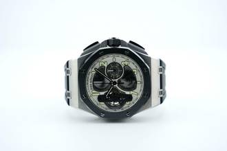 Thumbnail von Audemars Piguet Royal Oak Offshore Tourbillon Chronograph Titanium - LIMITED TO 15 Pc. - With Box And Papers 26387.IO.OO.D002CA.01