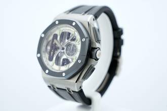 Thumbnail von Audemars Piguet Royal Oak Offshore Tourbillon Chronograph Titanium - LIMITED TO 15 Pc. - With Box And Papers 26387.IO.OO.D002CA.01