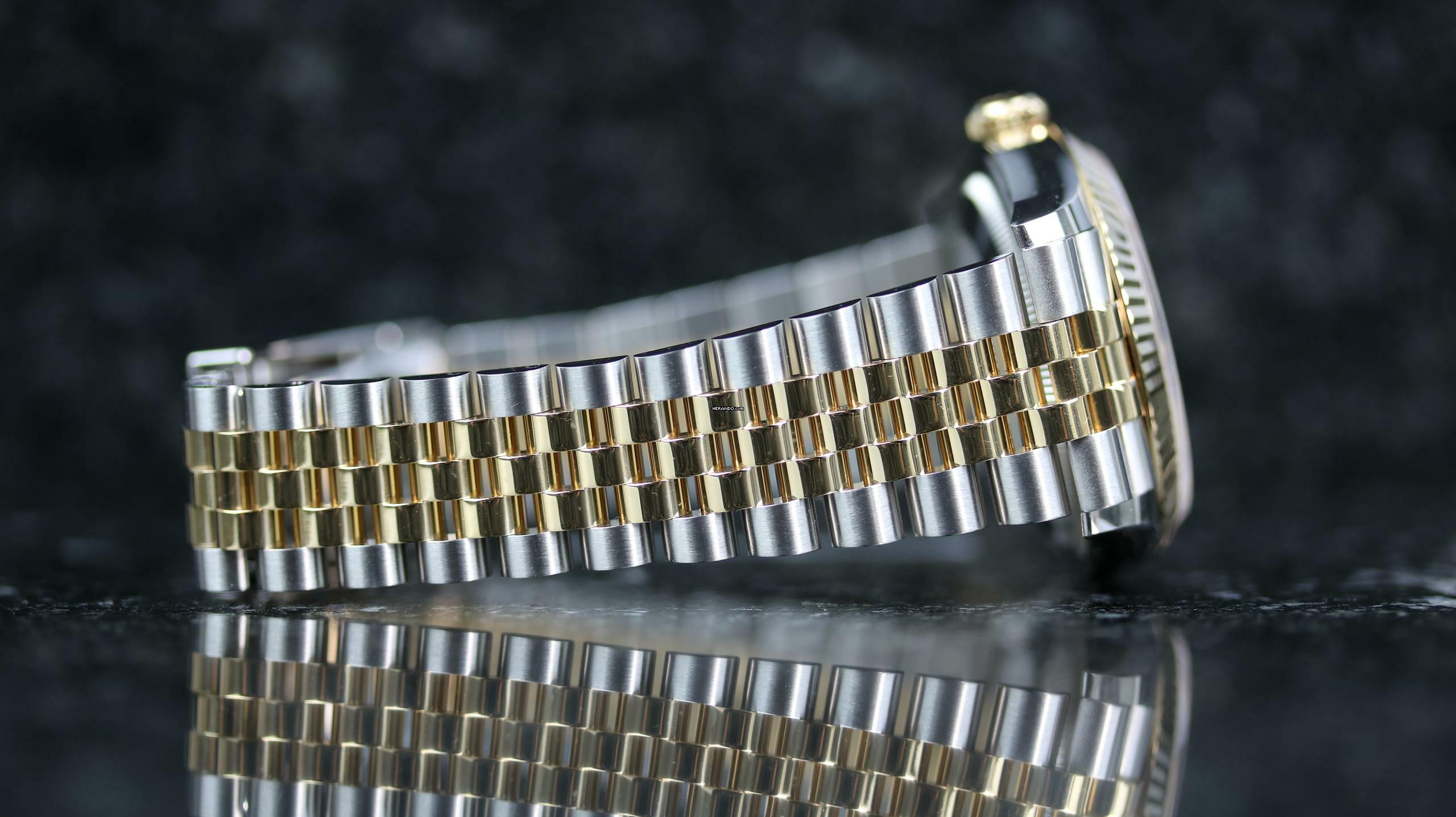 Rolex Datejust 36 Steel Gold - Champagne Palm Diamond - New - Fullset - 2023