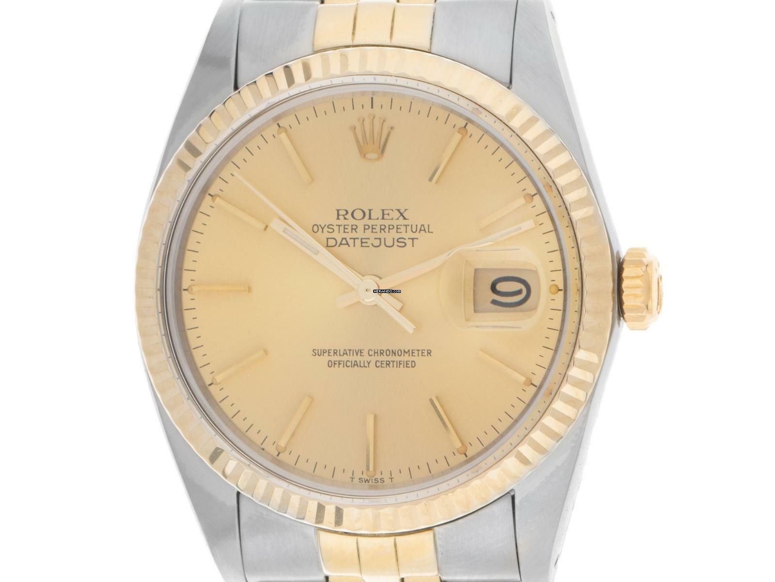 Rolex Datejust 36 open 6/9 Ref.16013 1982 Full LC 100 Set sehr gut Vintage