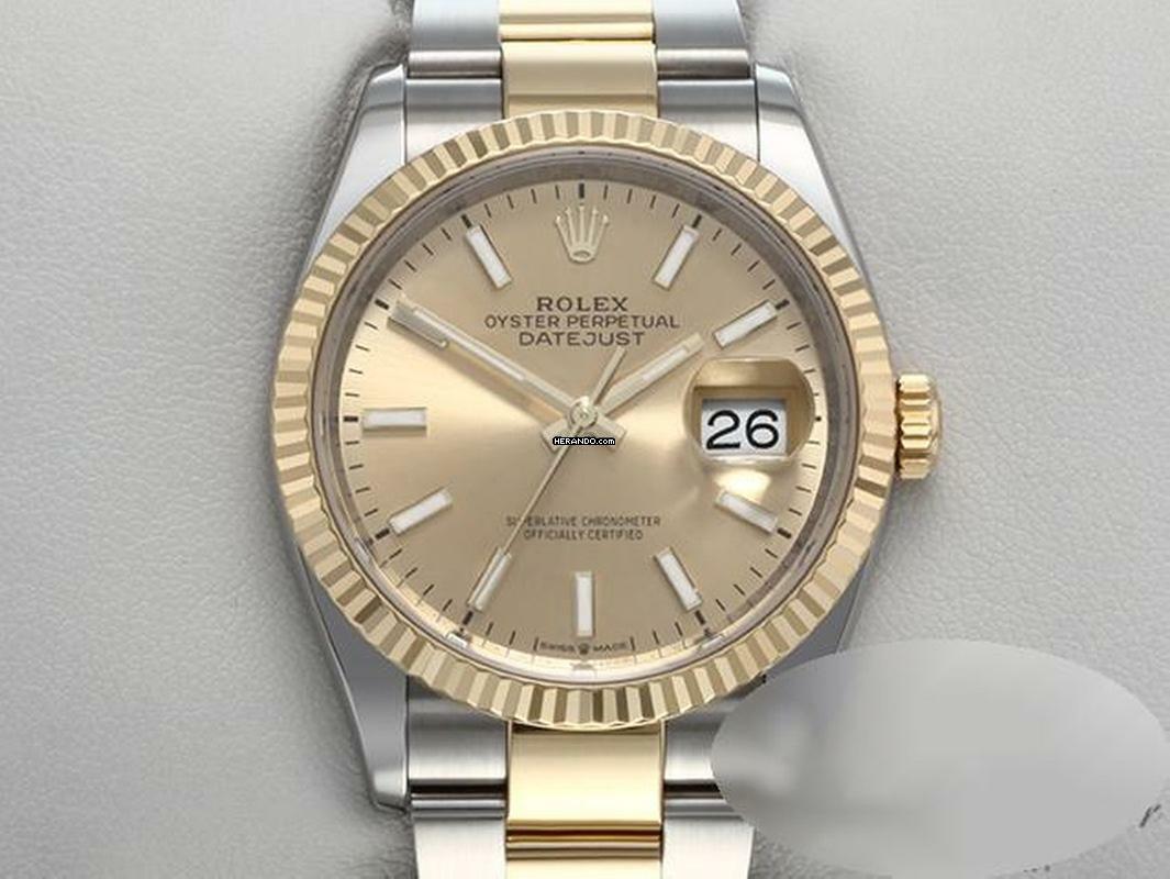 Rolex Datejust 36 126233 2019 Edelstahl Gelbgold 750 Automatik Stahl Stainless Steel 18kt Yellow Gold Oyster-band Chronometer