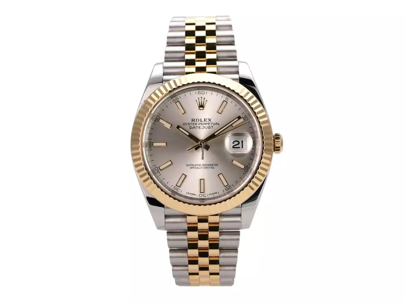 Rolex Datejust 41 Edelstahl Gelbgold Ref. 126333 Silber Jubile-Band