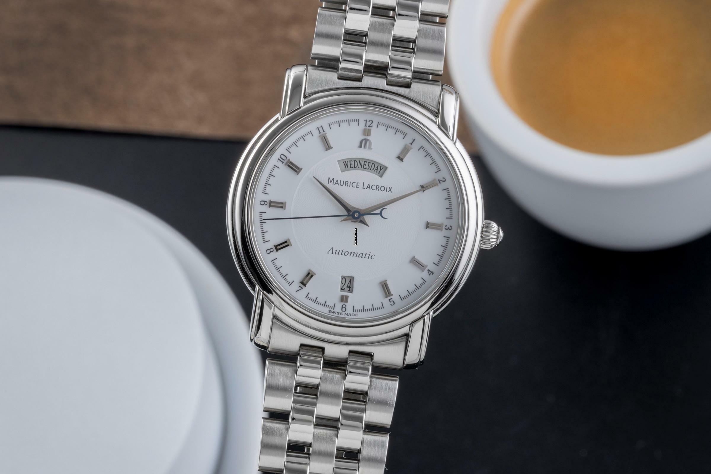 Maurice Lacroix Pontos Day Date Stahl Automatik Herrenuhr Ref. PT6027