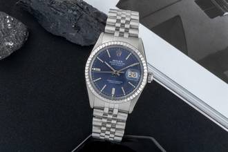 Thumbnail von Rolex Datejust 36 Blue Dial Edelstahl Automatik Herrenuhr Ref. 16030 Klassiker