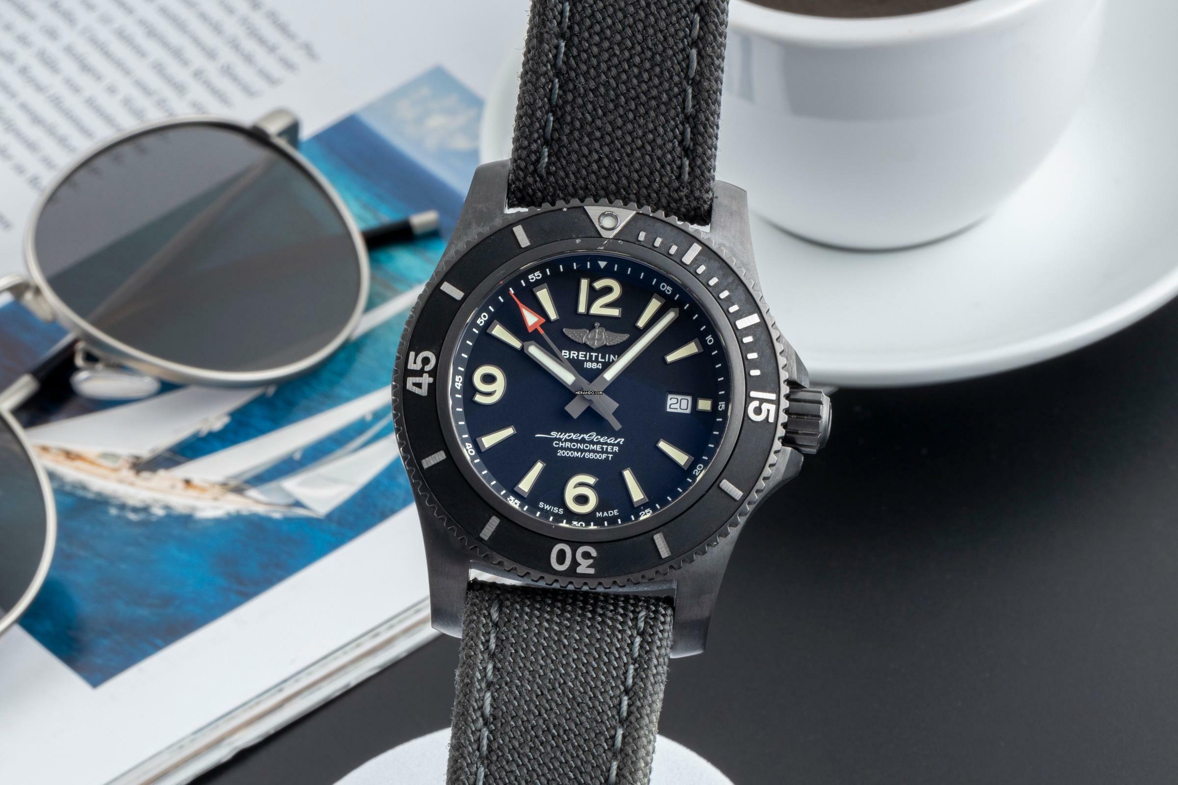 Breitling Superocean 46 Automatik 46 Black Steel Herrenuhr Ref. M17368B71B1S1