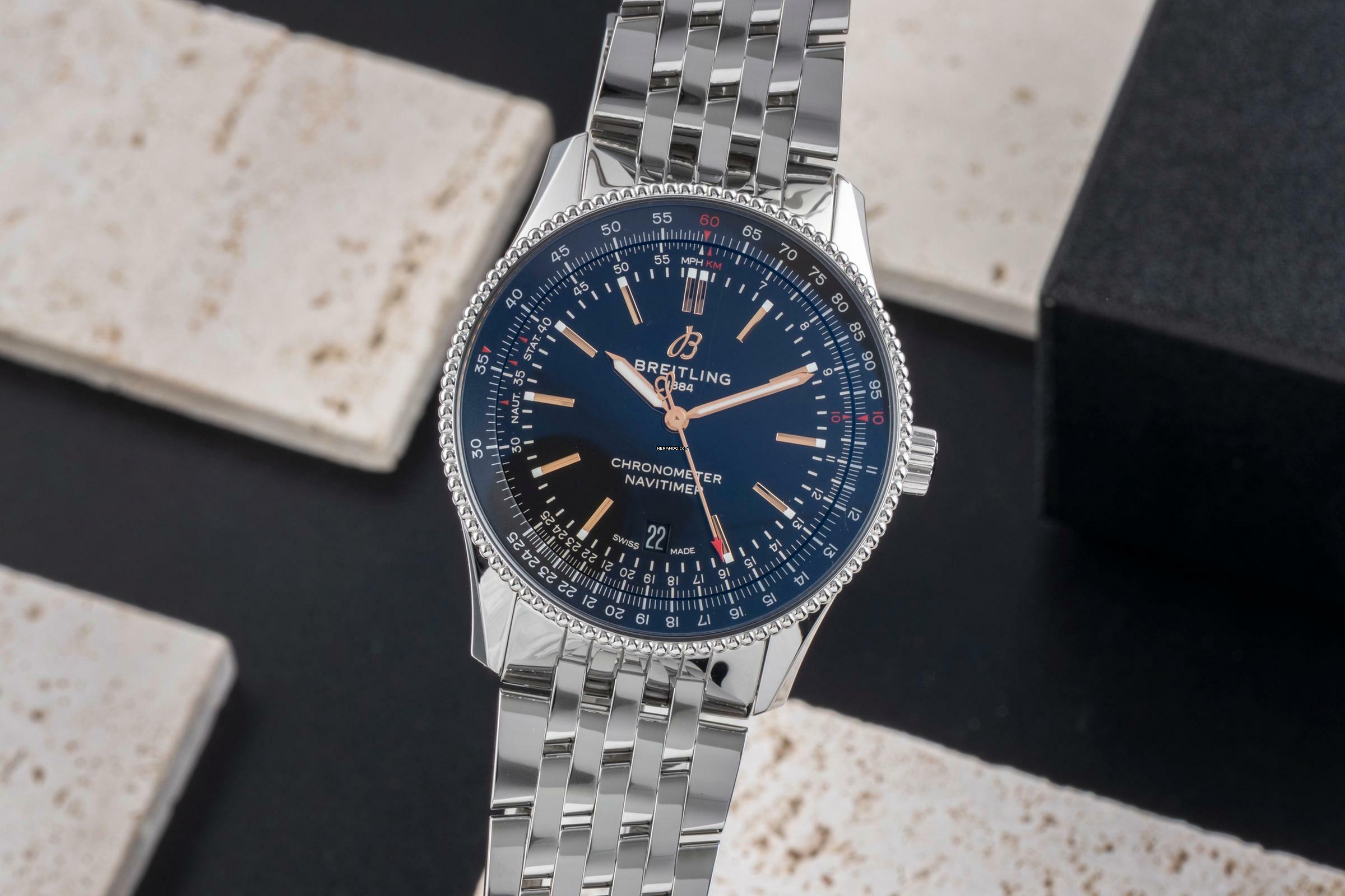 Breitling Navitimer 41 Edelstahl Automatik Herrenuhr Ref. A17326241B1A1 B&P