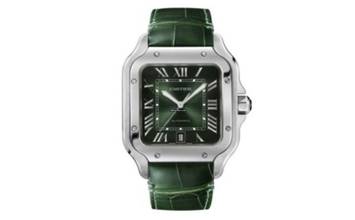 Thumbnail von Cartier Santos Green Dial Large - With Box And Papers - WSSA0062 2023