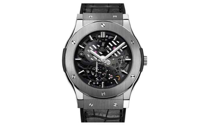  Hublot Classic Fusion Ultra-Thin Skeleton 45MM Titanium Like New 515.NX.0170.LR 