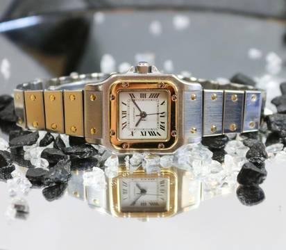  Cartier Santos Automatik Stahl/Gold 