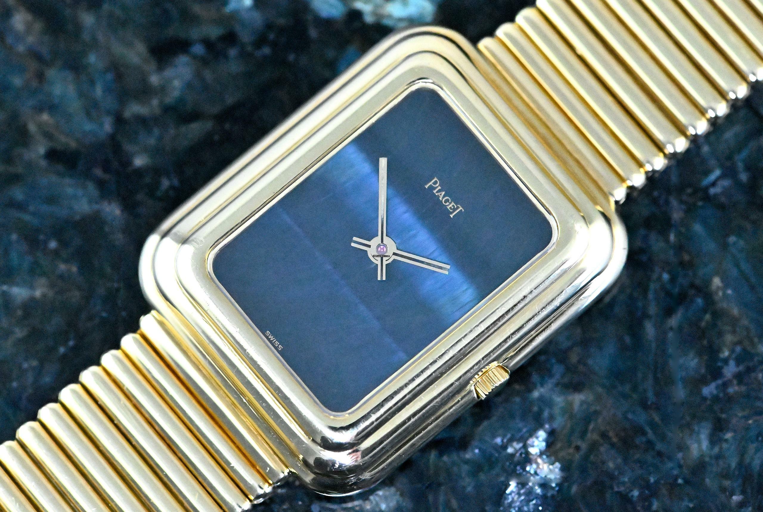 Piaget extremely rare Beta 21 | 14101 C 10 | Hawk Eye Dial | orig. Gold bracelet