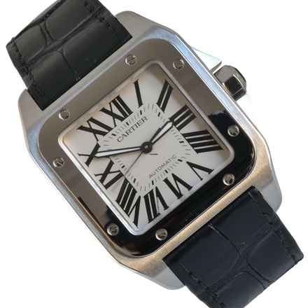  Cartier Santos 100 XL W20073X8 white dial 2008 Full Set 