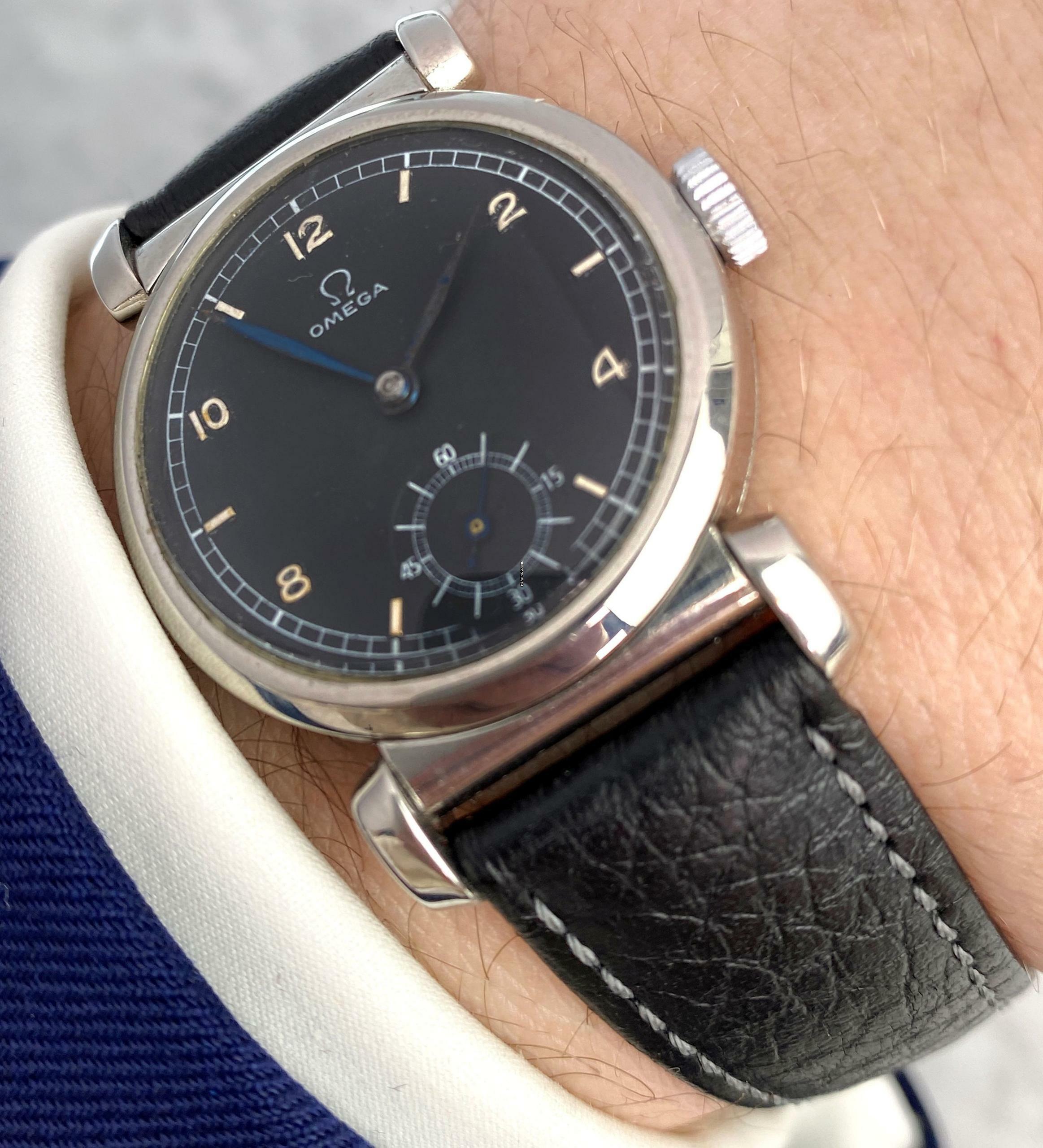 Omega Classic Scarab Art Deco Vintage Restored Black Dial vintage