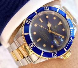 Thumbnail von Rolex Submariner Date Blue Purple Dial ref 16613 Steel/Gold Automatic 16613