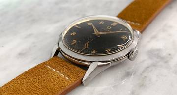 Thumbnail von Omega Classic Beautiful Vintage 35mm Unrestored Black Chocolate GILT Dial 2605 2605