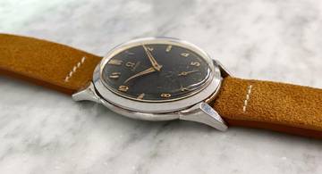 Thumbnail von Omega Classic Beautiful Vintage 35mm Unrestored Black Chocolate GILT Dial 2605 2605
