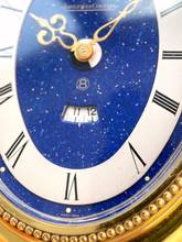 Thumbnail von Jaeger-LeCoultre Table Clock Tischuhr Table Clock Lapis Dial Serviced (480 Euro) with Alarm Wecker Memovox