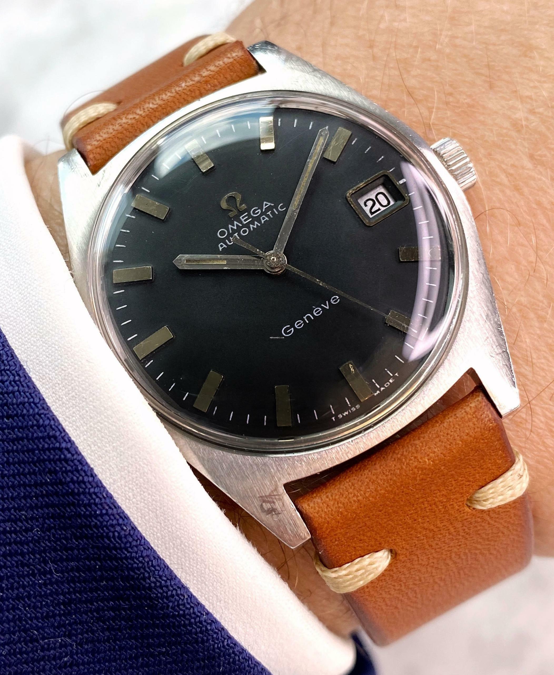 Omega Genève Serviced Geneve Vintage Automatic Automatik Black Restored Dial ref 166.041 166.041