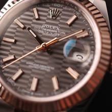 Thumbnail von Rolex Datejust 41 Oyster Fluted Steel / Everosegold Slate Motif Dial