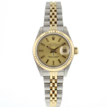  Rolex Lady-Datejust 26 Steel Gold Jubilee Fluted Champagne Dial 