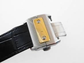 Thumbnail von Cartier Santos 100 XL 38 x 51 mm im Top Zustand mit Box und original Krokoband Stahl Gold Neues Original Cartier Krokoband und Faltschließe