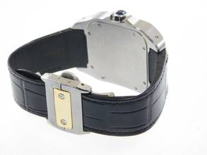 Thumbnail von Cartier Santos 100 XL 38 x 51 mm im Top Zustand mit Box und original Krokoband Stahl Gold Neues Original Cartier Krokoband und Faltschließe