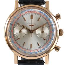Thumbnail von Longines Chronograph Fly-Back 7415 Oversize rose gold 18KT Full Set 1972 Full Set