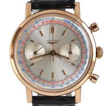 Thumbnail von Longines Chronograph Fly-Back 7415 Oversize rose gold 18KT Full Set 1972 Full Set