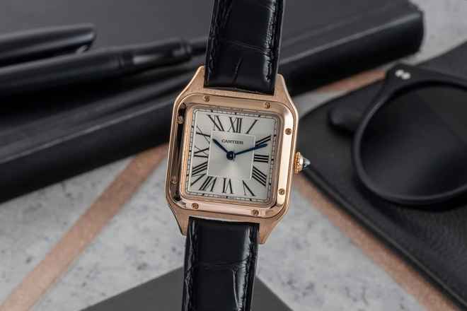  Cartier Santos Dumont 18k Rotgold Quarz Damenuhr WGSA0022 4212 