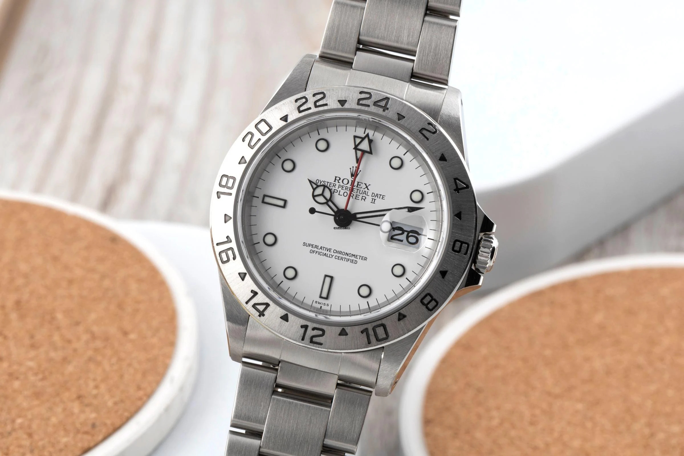 Rolex Explorer II White Dial Swiss Only Automatik Herrenuhr Ref. 16570 A-Serie