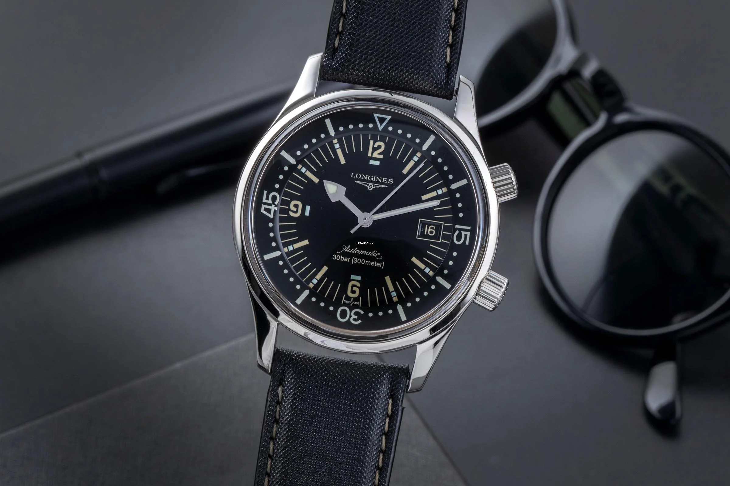 Longines Legend Diver Stahl Automatik Herrenuhr Ref. L3.674.4.50.0