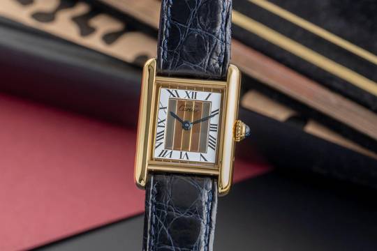  Cartier Tank Vermeil must Tank SM Vermeil Trinity Dial 925 Silber Damenuhr Ref. 5057001 