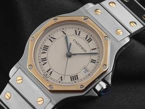 Thumbnail von Cartier Santos Octagon Ref.187902 1990 original Box sehr Gut Vintage