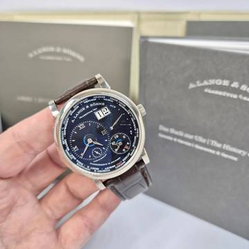  A. Lange & Söhne Lange 1 Dual Time Ouro Branco 41mm Corda Completo 