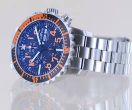 Thumbnail von Fortis B-42 Day Date Chronograph Marinemaster Automatic 7750 black orange Dial B+P