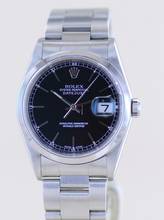 Thumbnail von Rolex Datejust 36 16200 Saphirglas black dial Oysterband Stahl polished bezel B+P
