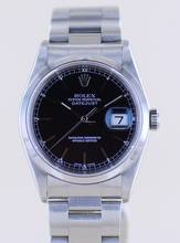 Thumbnail von Rolex Datejust 36 16200 Saphirglas black dial Oysterband Stahl polished bezel B+P