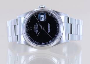 Thumbnail von Rolex Datejust 36 16200 Saphirglas black dial Oysterband Stahl polished bezel B+P