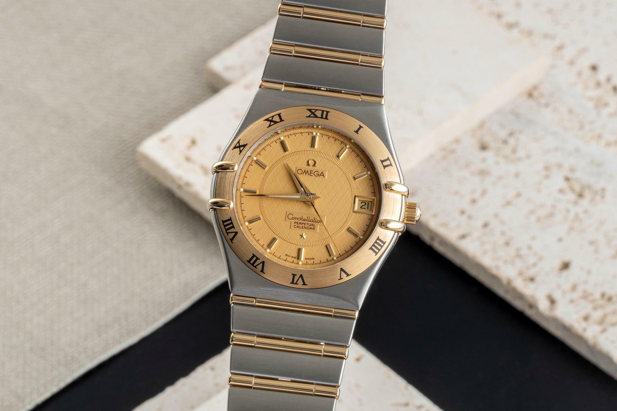 Omega Constellation Quartz Stahl / Gold Quarz Herrenuhr Ref. 1252.10.00